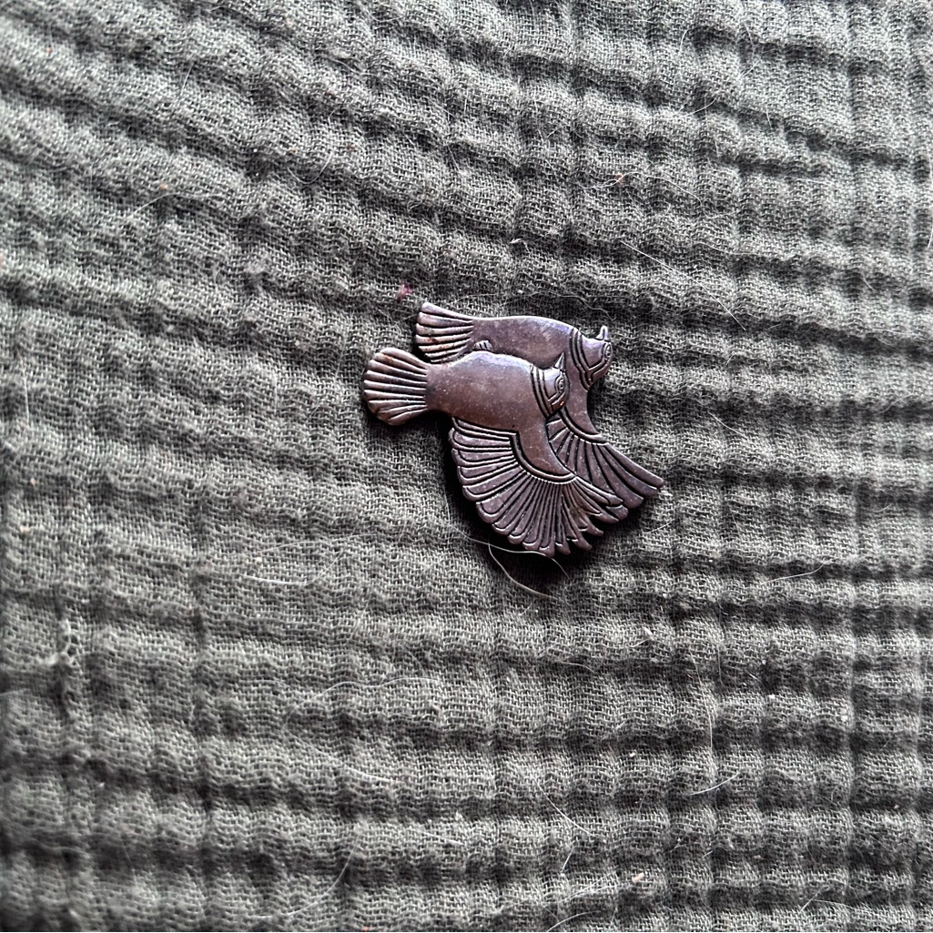 Laurel Burch Sterling Silver Double Bird Bird BroochPendant 48$